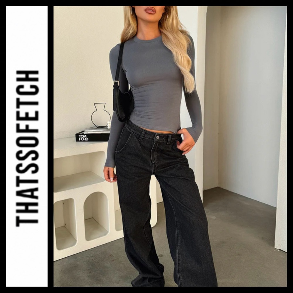 NWT Thatssofetch Sinead Black Straight Leg Jeans